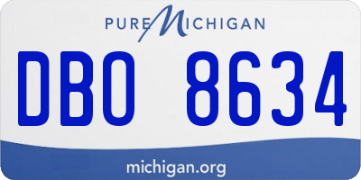 MI license plate DBO8634