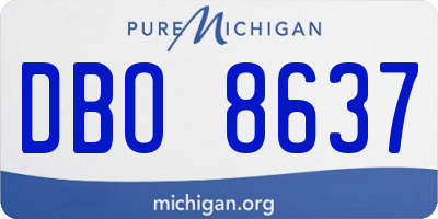 MI license plate DBO8637