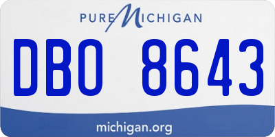 MI license plate DBO8643