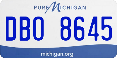 MI license plate DBO8645