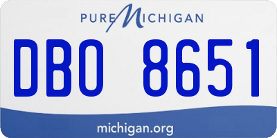 MI license plate DBO8651