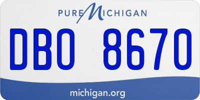 MI license plate DBO8670