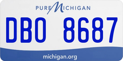 MI license plate DBO8687