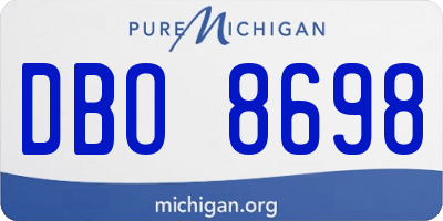 MI license plate DBO8698