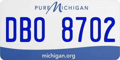MI license plate DBO8702