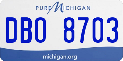MI license plate DBO8703