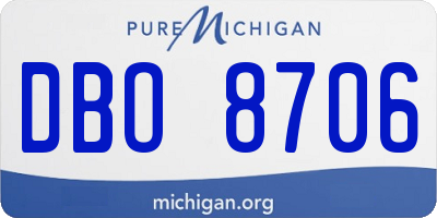 MI license plate DBO8706