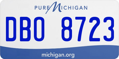 MI license plate DBO8723