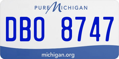 MI license plate DBO8747