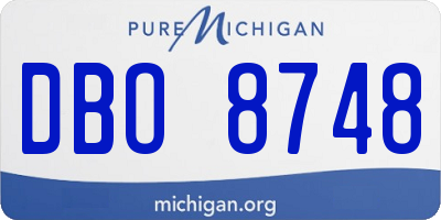MI license plate DBO8748