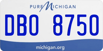MI license plate DBO8750