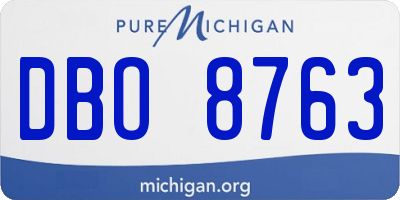 MI license plate DBO8763
