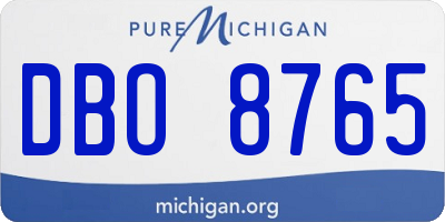MI license plate DBO8765