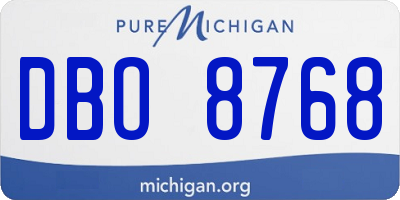 MI license plate DBO8768