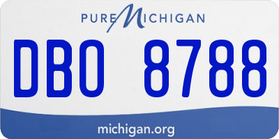 MI license plate DBO8788