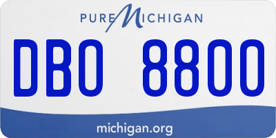 MI license plate DBO8800