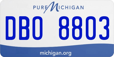 MI license plate DBO8803