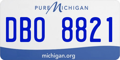 MI license plate DBO8821