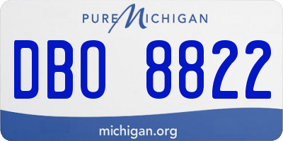 MI license plate DBO8822