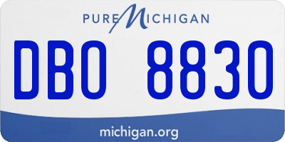 MI license plate DBO8830