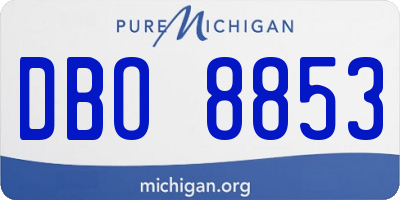 MI license plate DBO8853