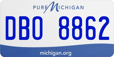 MI license plate DBO8862