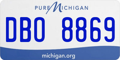 MI license plate DBO8869