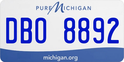 MI license plate DBO8892