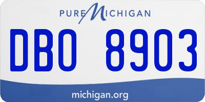 MI license plate DBO8903