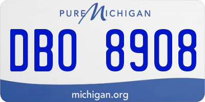 MI license plate DBO8908