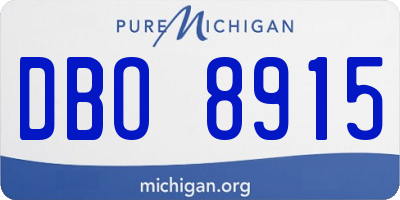 MI license plate DBO8915