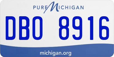 MI license plate DBO8916