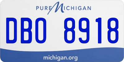 MI license plate DBO8918