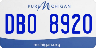 MI license plate DBO8920