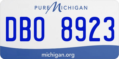 MI license plate DBO8923