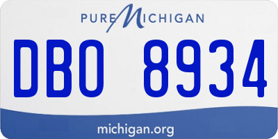 MI license plate DBO8934