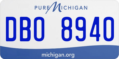 MI license plate DBO8940