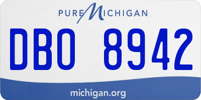 MI license plate DBO8942
