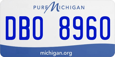 MI license plate DBO8960