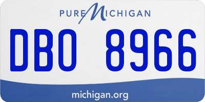 MI license plate DBO8966
