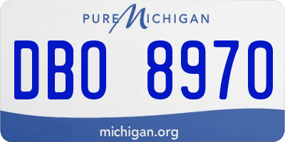 MI license plate DBO8970