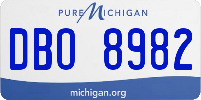 MI license plate DBO8982