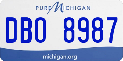 MI license plate DBO8987