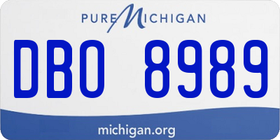 MI license plate DBO8989