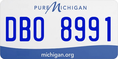 MI license plate DBO8991