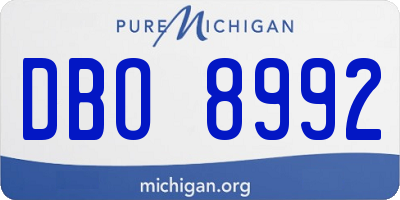 MI license plate DBO8992