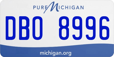 MI license plate DBO8996