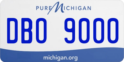 MI license plate DBO9000