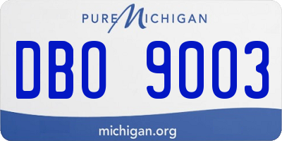 MI license plate DBO9003
