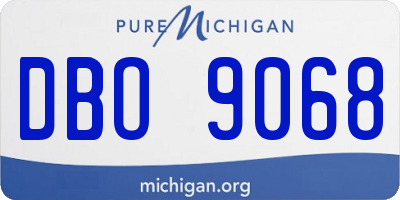 MI license plate DBO9068